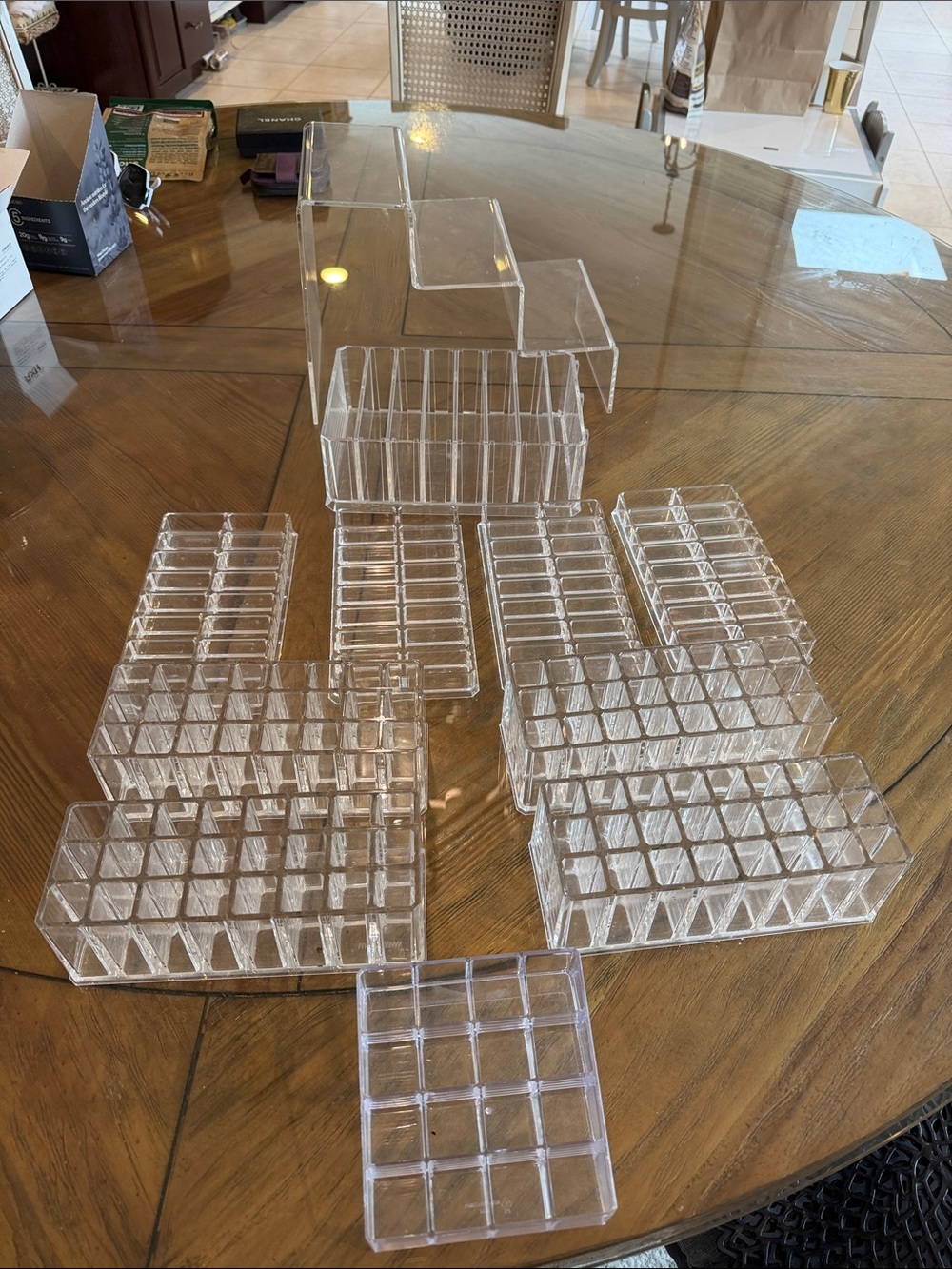 Clear Acrylic Makeup Organizer Set - Modular Drawer & Tray Inserts